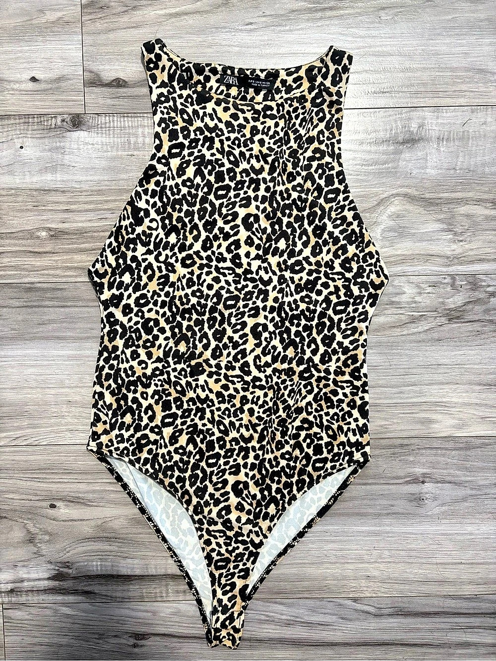 Zara Halter Bodysuit Brown & Black
